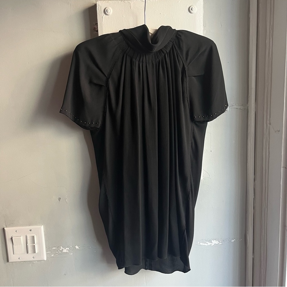 Marc Jacobs Black Semi Pleated Turtle Neck